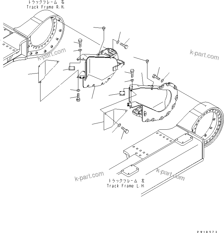 Komatsu parts book diagram for PC750SE-6 S/N 10001-UP (For North America): TRAVEL MOTOR GUARD(#11001-)