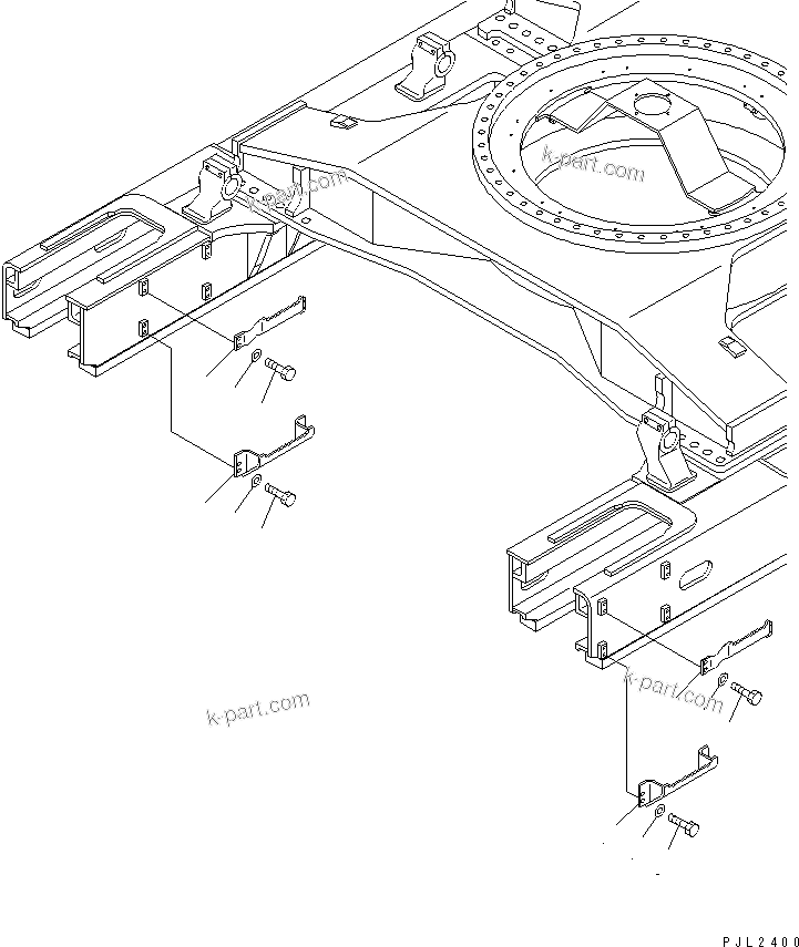 Komatsu parts book diagram for PC750SE-6 S/N 10001-UP (For North America): STEP (TRACK FRAME SIDE)(#10239-)
