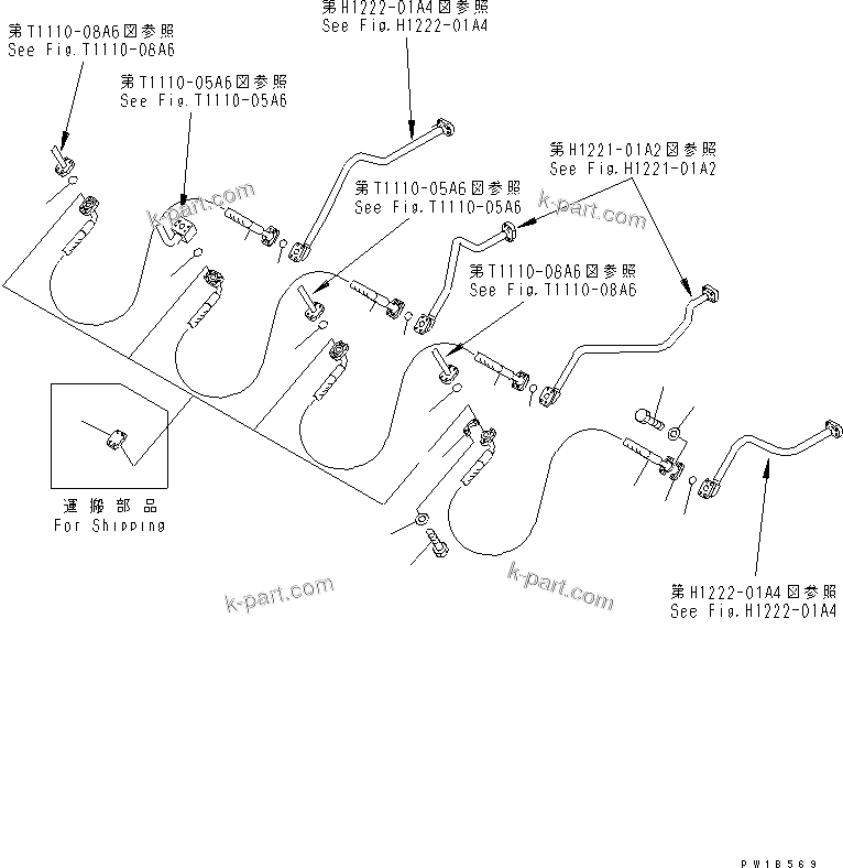 Komatsu parts book diagram for PC750SE-6 S/N 10001-UP (For North America): BOOM (7.1M) (HOSE) (FOR BACKHOE)(#11001-)