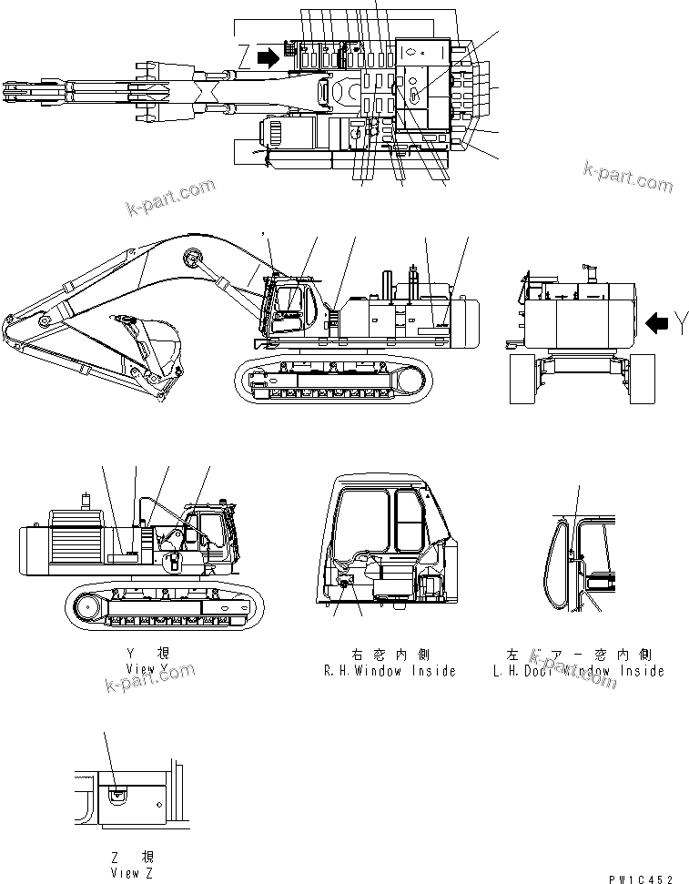 Komatsu parts book diagram for PC750SE-6 S/N 10001-UP (For North America): MARKS AND PLATES (SEAT AND SYMBOL MARK) (CHINESE)(#11001-)