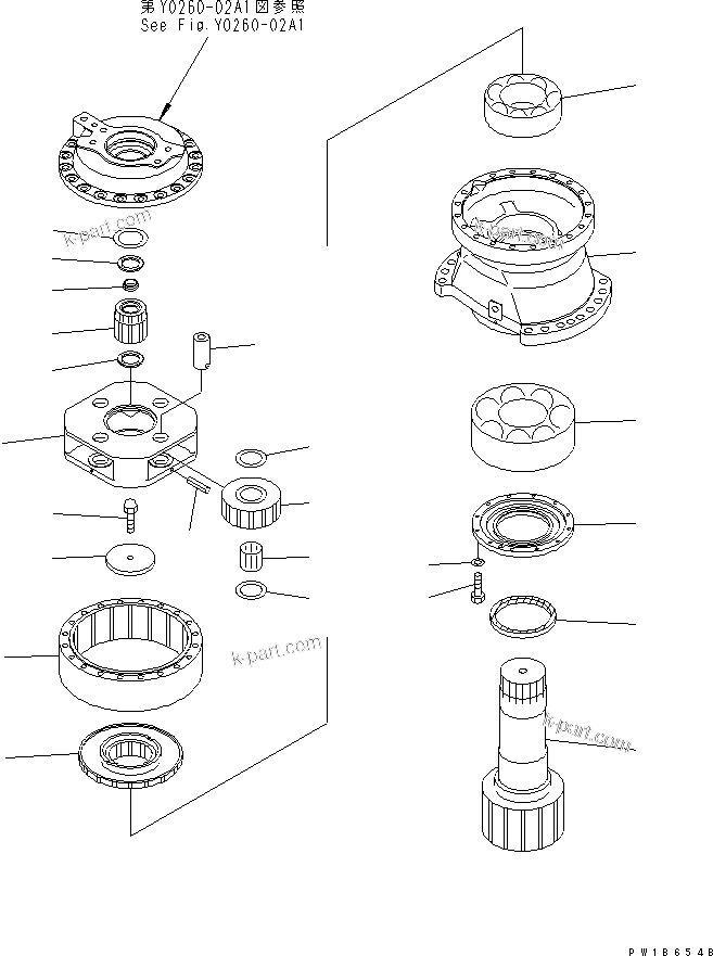 Komatsu parts book diagram for PC750SE-6 S/N 10001-UP (For North America): SWING MACHINERY ASS'Y (2ND CARRIER AND PINION) (SUPPLY PARTS)(#11001-)