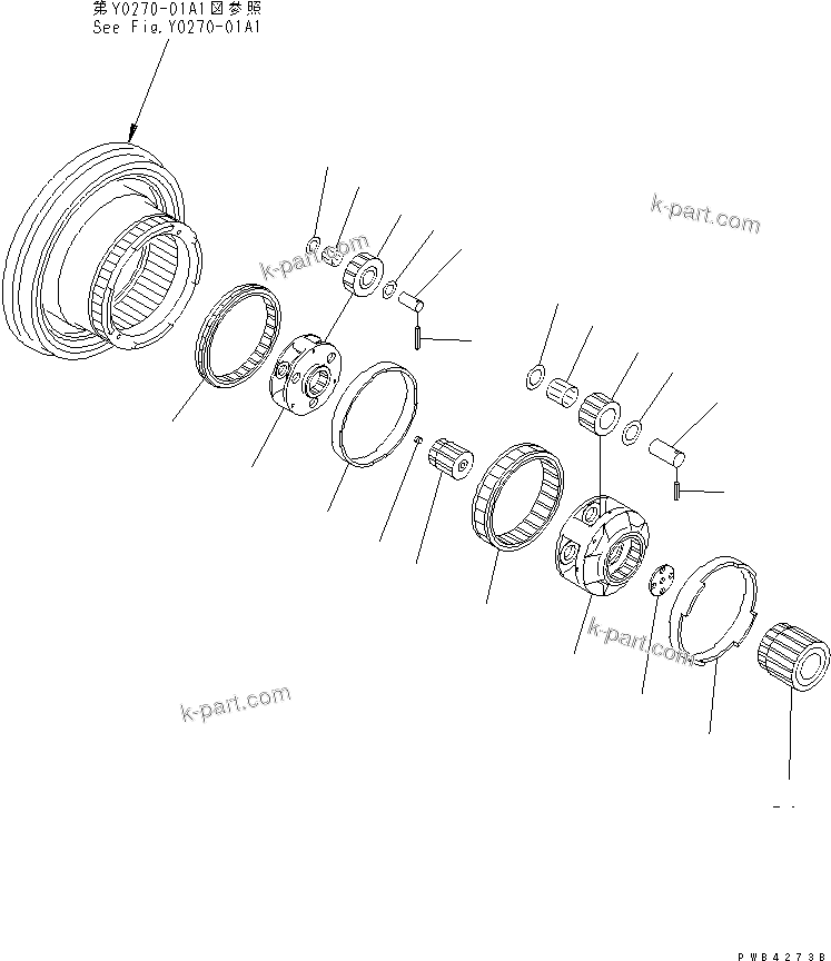 Komatsu parts book diagram for PC750SE-6 S/N 10001-UP (For North America): FINAL DRAVE ASS'Y (1ST AND 2ND CARRIER) (SUPPLY PARTS)(#11001-)