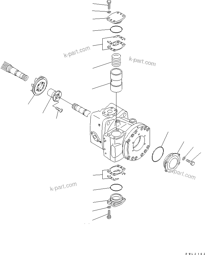 Komatsu parts book diagram for PC750SE-6 S/N 10001-UP (For North America): MAIN PUMP (10/18) (NO.1 PUMP)(#11001-)