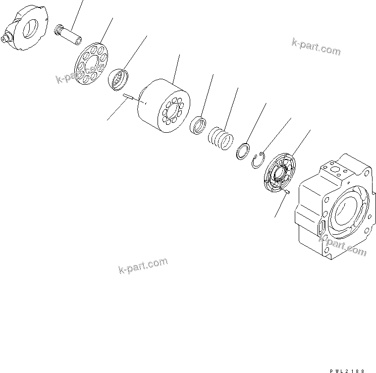 Komatsu parts book diagram for PC750SE-6 S/N 10001-UP (For North America): MAIN PUMP (3/13) (NO.2 PUMP)(#11001-)
