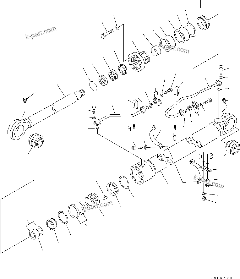 Komatsu parts book diagram for PC750SE-6 S/N 10001-UP (For North America): B00M CYLINDER(#11001-)