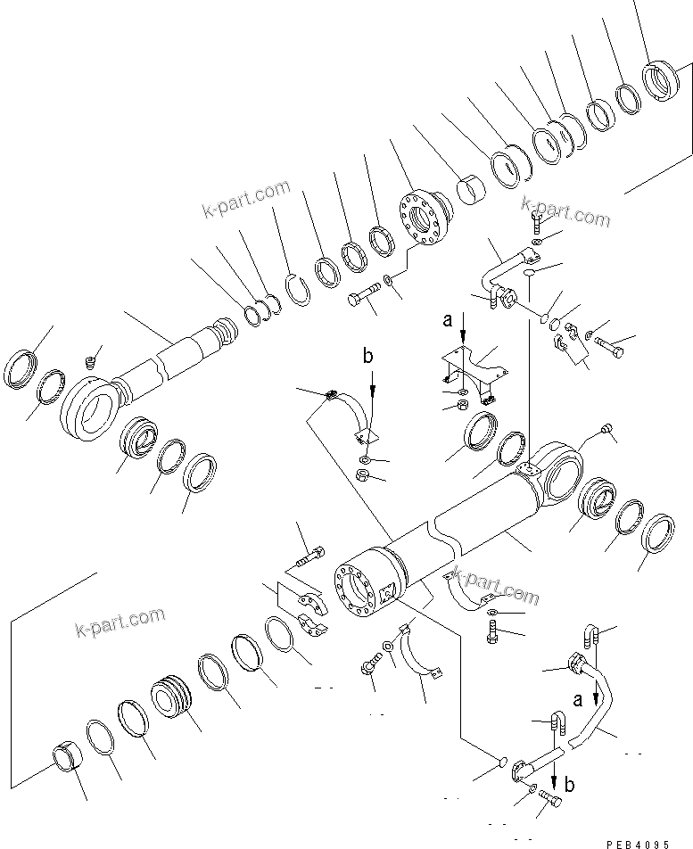 Komatsu parts book diagram for PC750SE-6 S/N 10001-UP (For North America): BUCKET CYLINDER (SE)