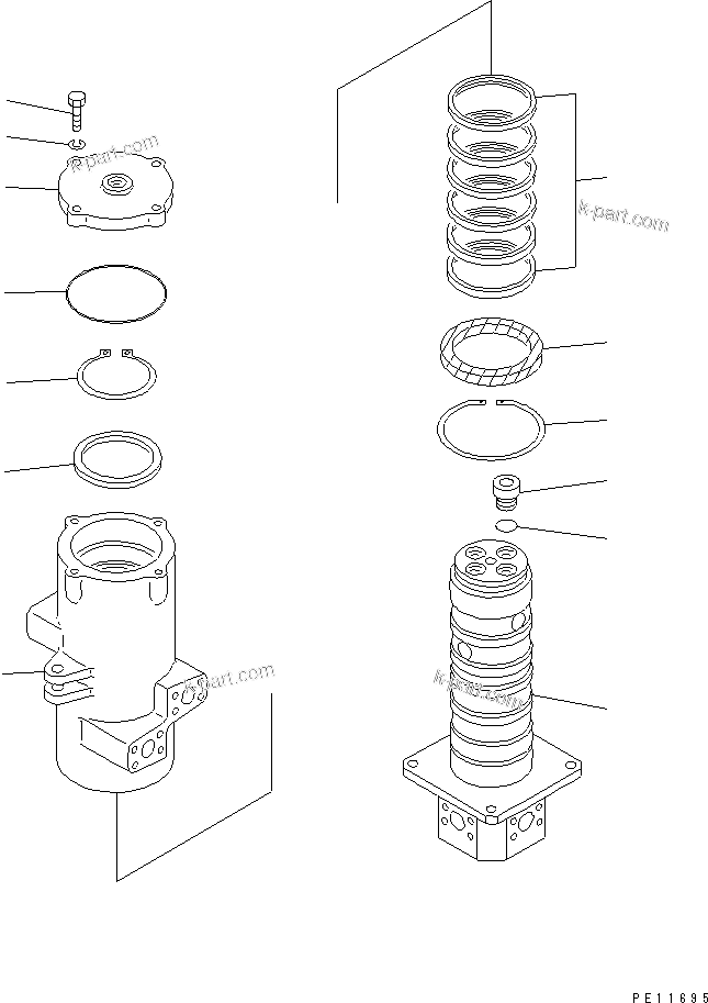 Komatsu parts book diagram for PC750SE-6 S/N 10001-UP (For North America): SWIVEL JOINT
