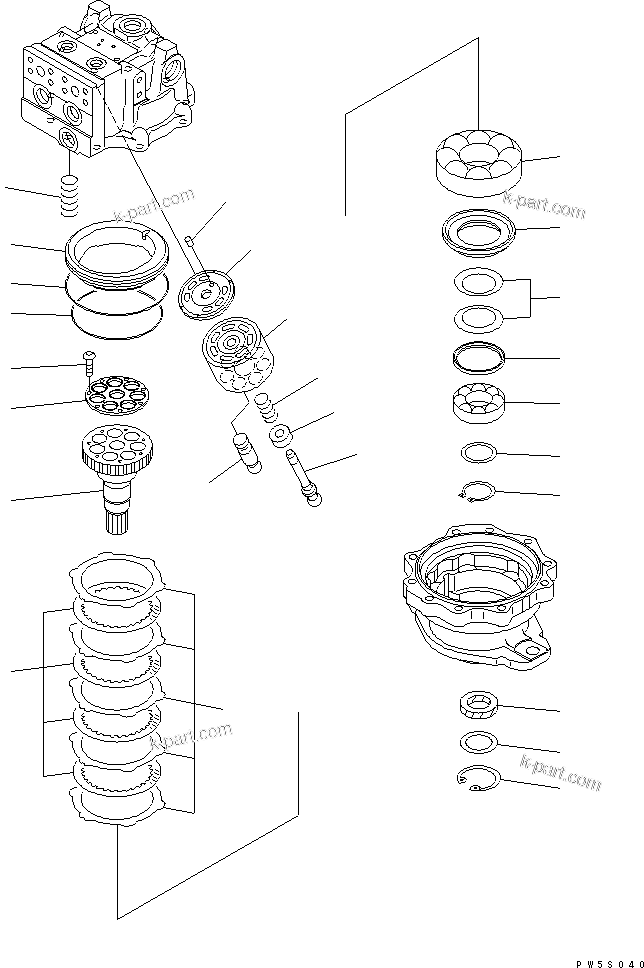 Komatsu parts book diagram for PC750SE-6 S/N 10001-UP (For North America): SWING MOTOR (2/3)(#11001-)