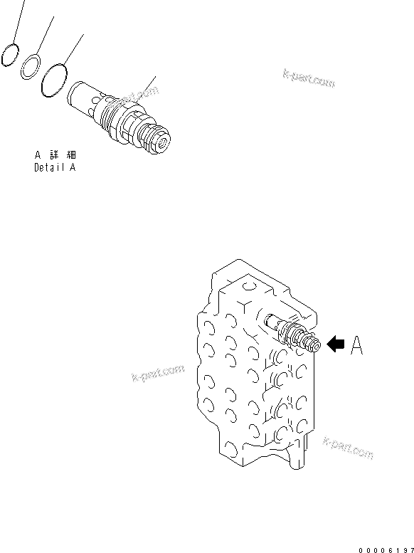 Komatsu parts book diagram for PC750SE-6 S/N 10001-UP (For North America): MAIN VALVE (4-SPOOL) (2/6)(#11001-)
