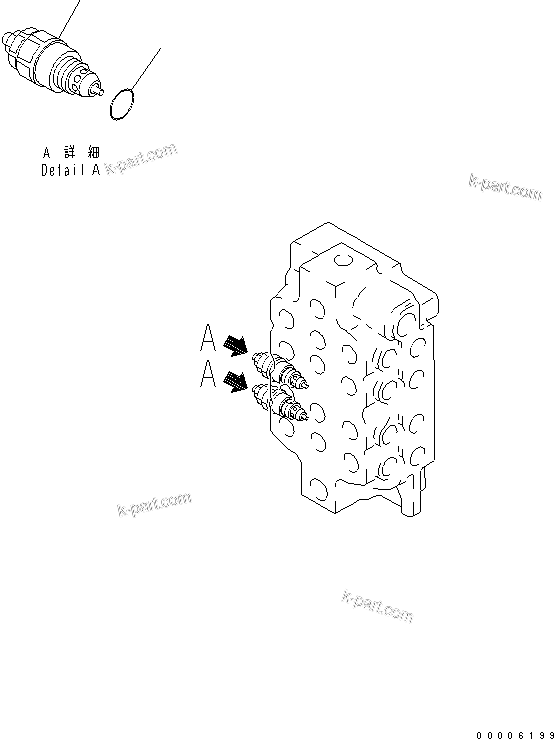 Komatsu parts book diagram for PC750SE-6 S/N 10001-UP (For North America): MAIN VALVE (4-SPOOL) (4/6)(#11001-)