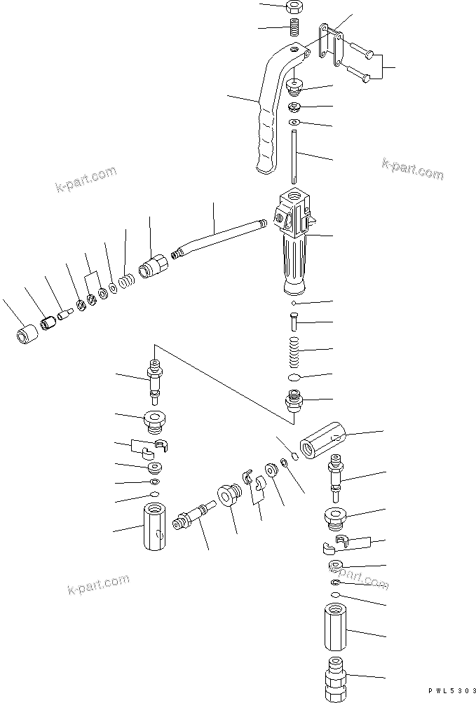 Komatsu parts book diagram for PC750SE-6 S/N 10001-UP (For North America): GREASE PUMP (GREASE GUN)