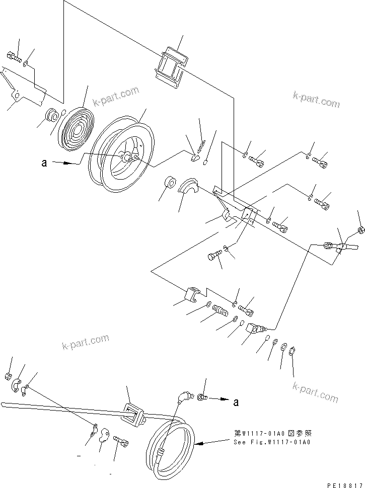 Komatsu parts book diagram for PC750SE-6 S/N 10001-UP (For North America): GREASE PUMP (HOSE REEL)