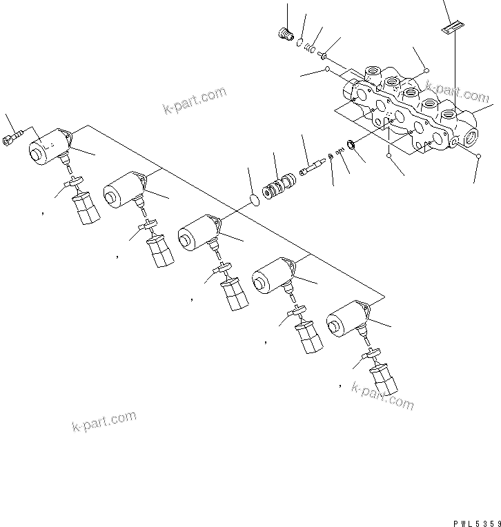 Komatsu parts book diagram for PC750SE-6 S/N 10001-UP (For North America): SOLENOID VALVE (INNER PARTS)(#11001-)