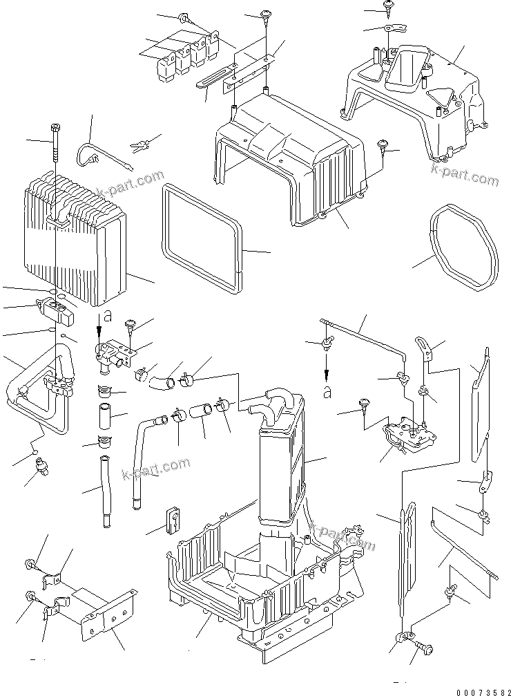 Komatsu parts book diagram for PC750SE-6 S/N 10001-UP (For North America): CORE UNIT ASS'Y (FOR AIR CONDITIONER)(#11043-)