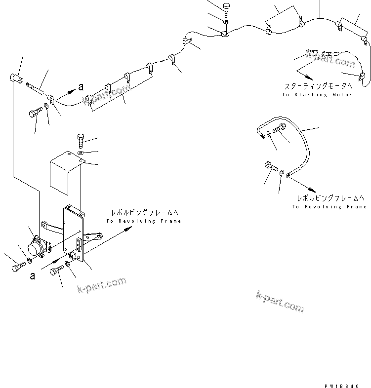 Komatsu parts book diagram for PC750SE-6-AM S/N 10001-UP: WIRING (STARTING HARNESS)(#11001-)