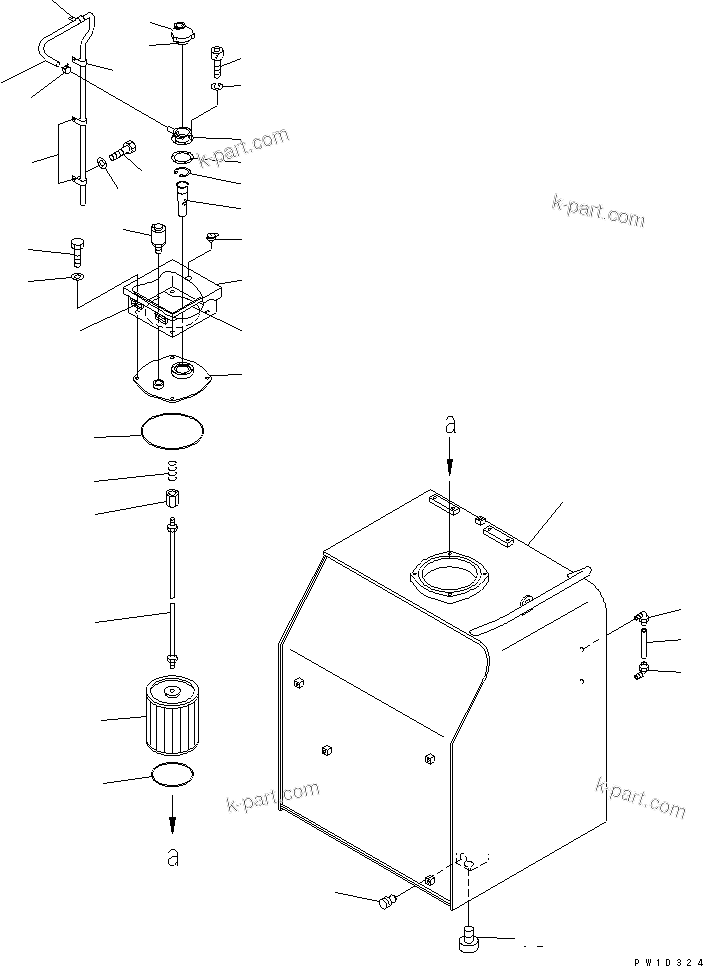 Komatsu parts book diagram for PC750SE-6-AM S/N 10001-UP: HYDRAULIC TANK (SANDY AND DUSTY TERRAIN SPEC.)(#11001-)