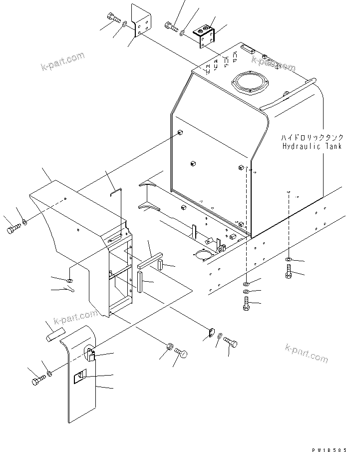 Komatsu parts book diagram for PC750SE-6-AM S/N 10001-UP: HYDRAULIC TANK (PARTITION)(#11001-)