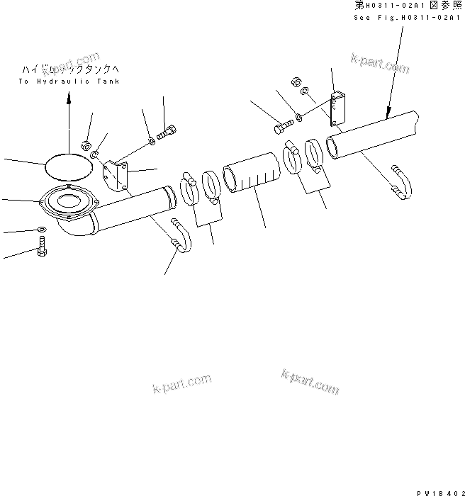 Komatsu parts book diagram for PC750SE-6-AM S/N 10001-UP: SUCTION PIPING (HYDRAULIC TANK)(#11001-)
