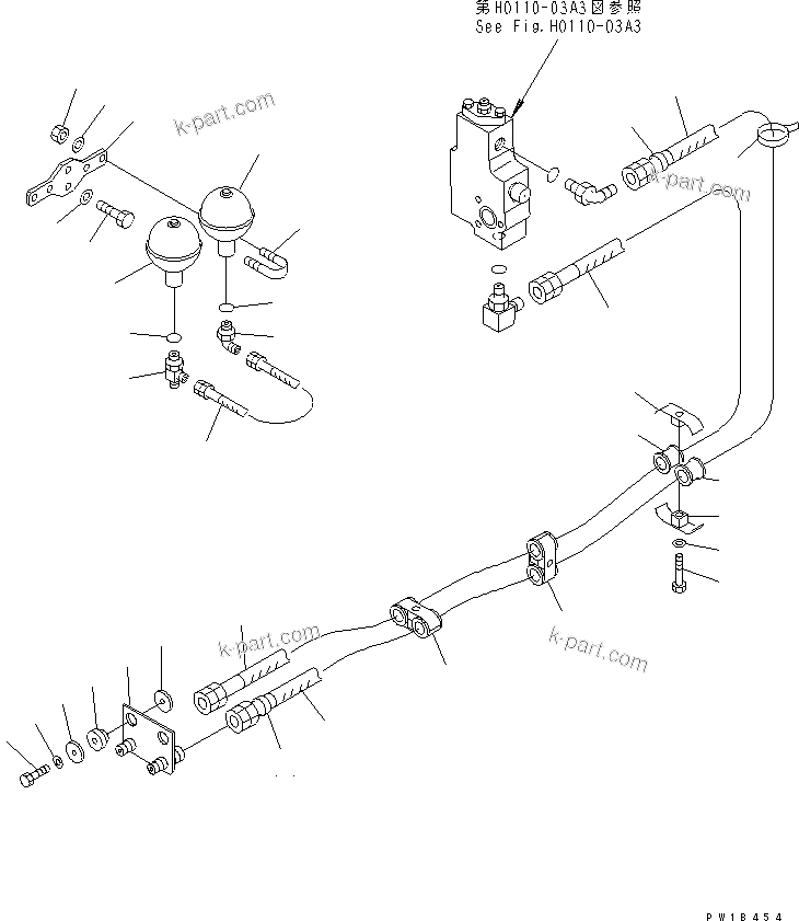 Komatsu parts book diagram for PC750SE-6-AM S/N 10001-UP: PPC PUMP LINE(#11001-)
