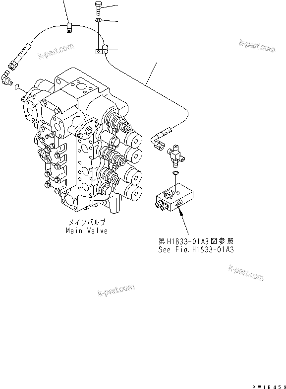 Komatsu parts book diagram for PC750SE-6-AM S/N 10001-UP: PPC STRAIGHT TRAVEL LINE(#11001-)