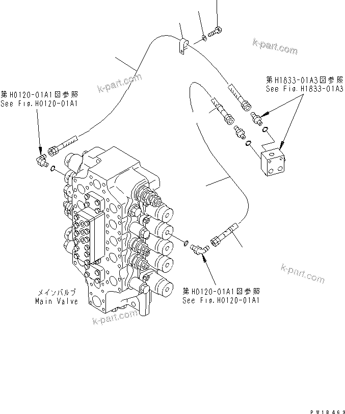 Komatsu parts book diagram for PC750SE-6-AM S/N 10001-UP: PPC SWING LINE(#11001-)