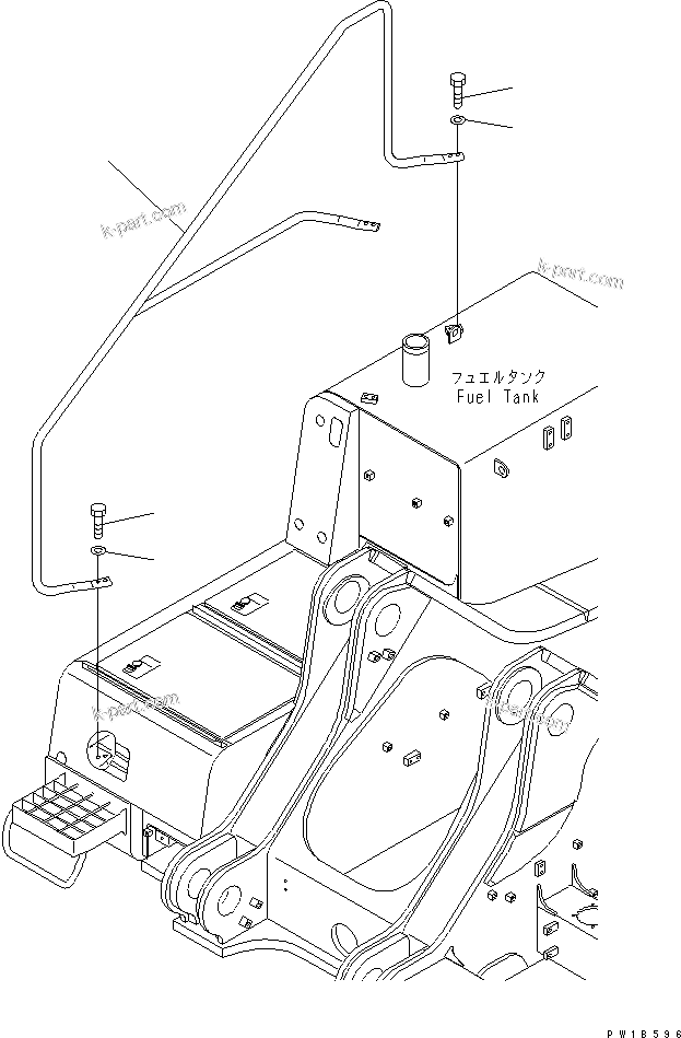 Komatsu parts book diagram for PC750SE-6-AM S/N 10001-UP: HANDRAIL (RIGHT CASE)(#11001-)