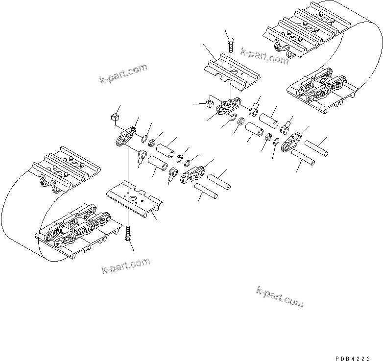 Komatsu parts book diagram for PC750SE-6-AM S/N 10001-UP: TRACK SHOE (DOUBLE GROUSER WITH HOLE) (710MM WIDE)