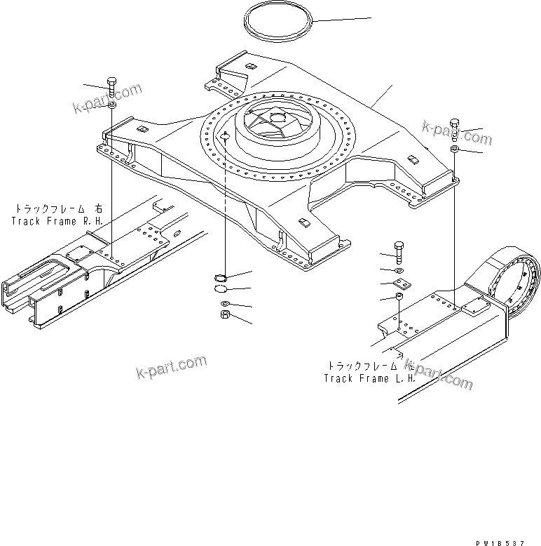 Komatsu parts book diagram for PC750SE-6-AM S/N 10001-UP: CENTER FRAME(#11001-11077)