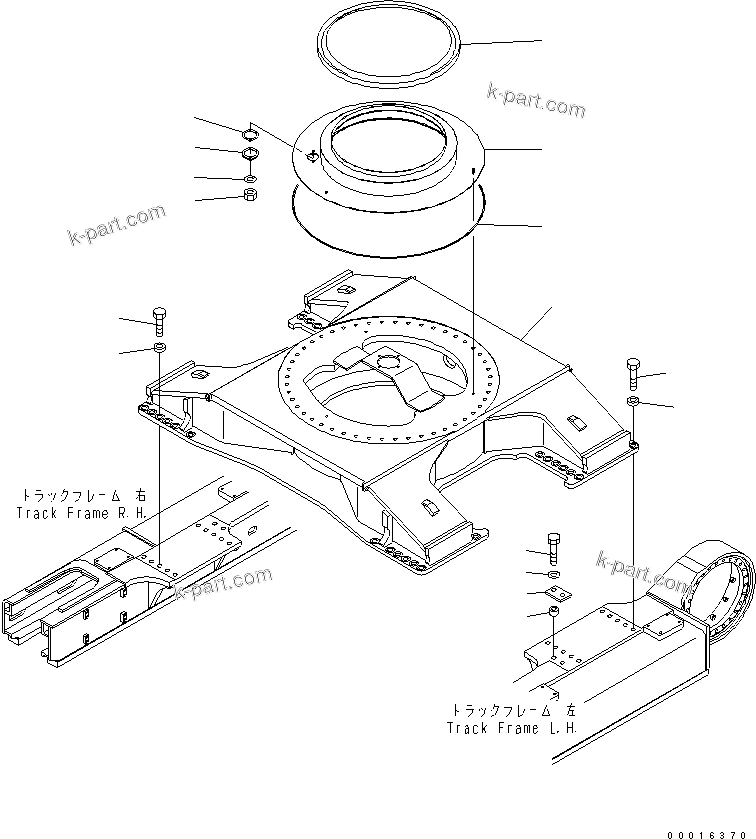 Komatsu parts book diagram for PC750SE-6-AM S/N 10001-UP: CENTER FRAME (WITH UNDER COVER)(#11078-)