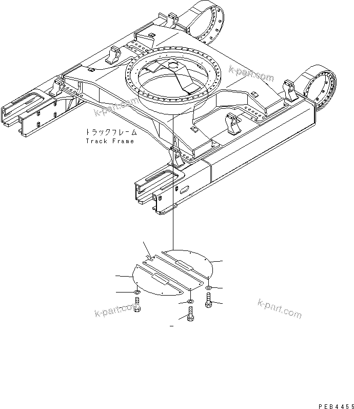 Komatsu parts book diagram for PC750SE-6-AM S/N 10001-UP: TRACK FRAME UNDER COVER
