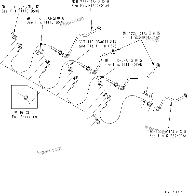Komatsu parts book diagram for PC750SE-6-AM S/N 10001-UP: BOOM (7.1M) (HOSE) (FOR BACKHOE)(#11001-)