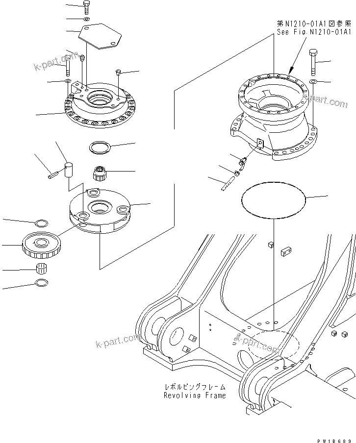 Komatsu parts book diagram for PC750SE-6-AM S/N 10001-UP: SWING MACHINERY ASS'Y (1ST CARRIER AND GAUGE SUPPORT) (SUPPLY PARTS)(#11001-)