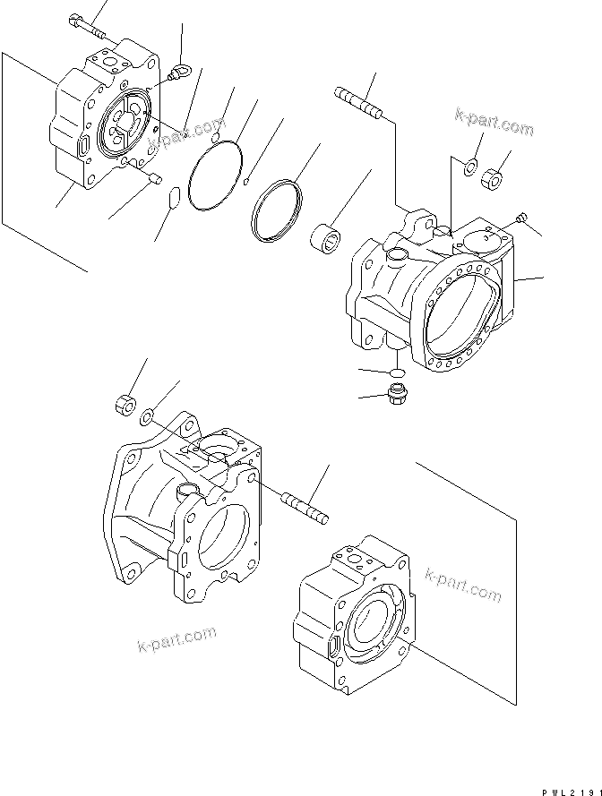 Komatsu parts book diagram for PC750SE-6-AM S/N 10001-UP: MAIN PUMP (6/13) (NO.2 PUMP)(#11001-)