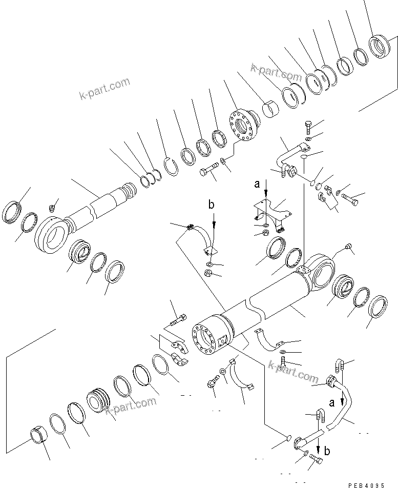 Komatsu parts book diagram for PC750SE-6-AM S/N 10001-UP: BUCKET CYLINDER (SE)