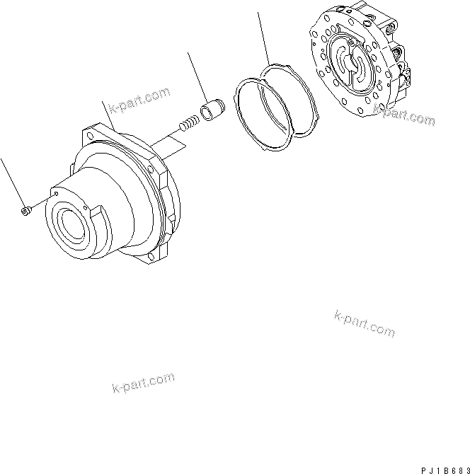 Komatsu parts book diagram for PC750SE-6-AM S/N 10001-UP: TRAVEL MOTOR (CASE AND REAR COVER)(#11001-)