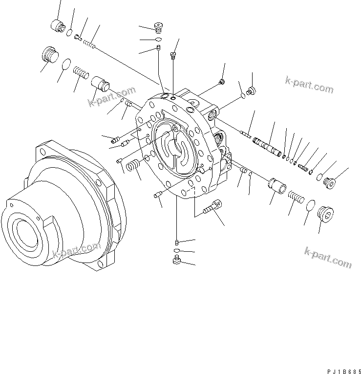 Komatsu parts book diagram for PC750SE-6-AM S/N 10001-UP: TRAVEL MOTOR (CYLINDER BLOCK AND PISTON ASS'Y)(#11001-)