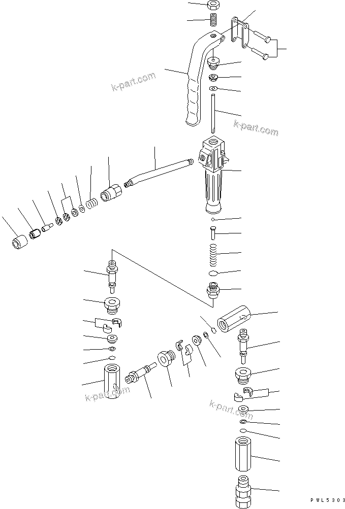 Komatsu parts book diagram for PC750SE-6-AM S/N 10001-UP: GREASE PUMP (GREASE GUN)