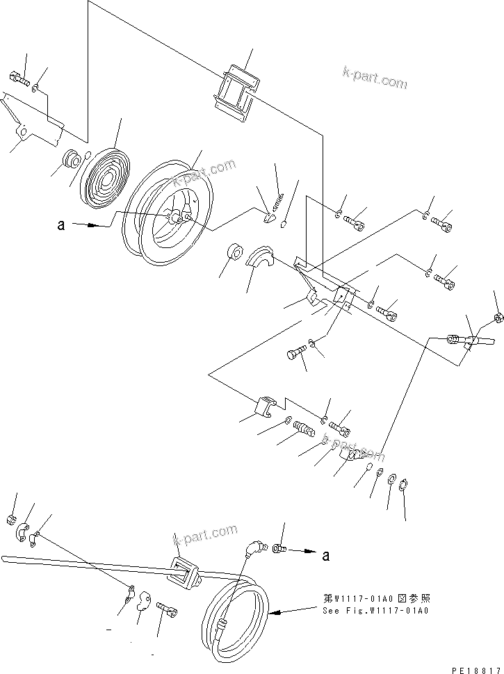 Komatsu parts book diagram for PC750SE-6-AM S/N 10001-UP: GREASE PUMP (HOSE REEL)