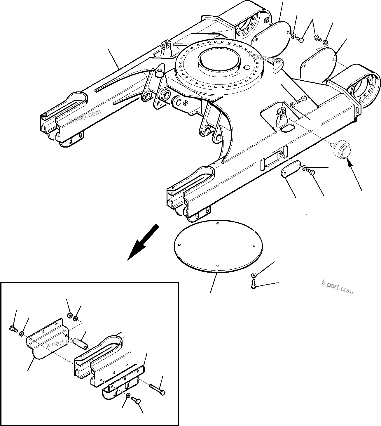 Komatsu parts book diagram for PC75-1 S/N 5000001-Up: UNDER CARRIAGE (FOR STEEL SHOE)