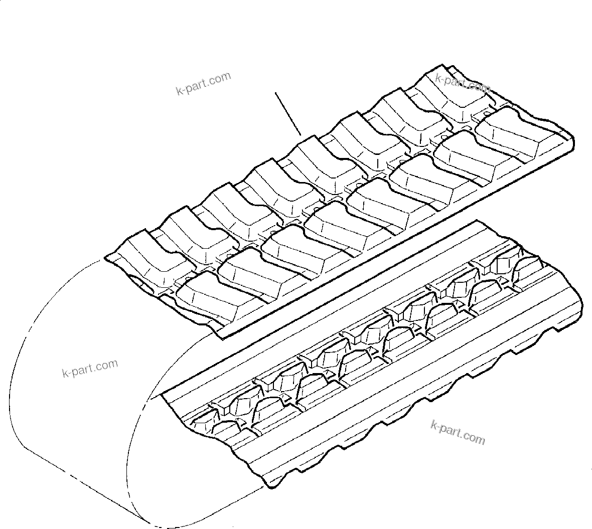 Komatsu parts book diagram for PC75-1 S/N 5000001-Up: TRACK SHOE (FOR RUBBER SHOE (L=450 MM)