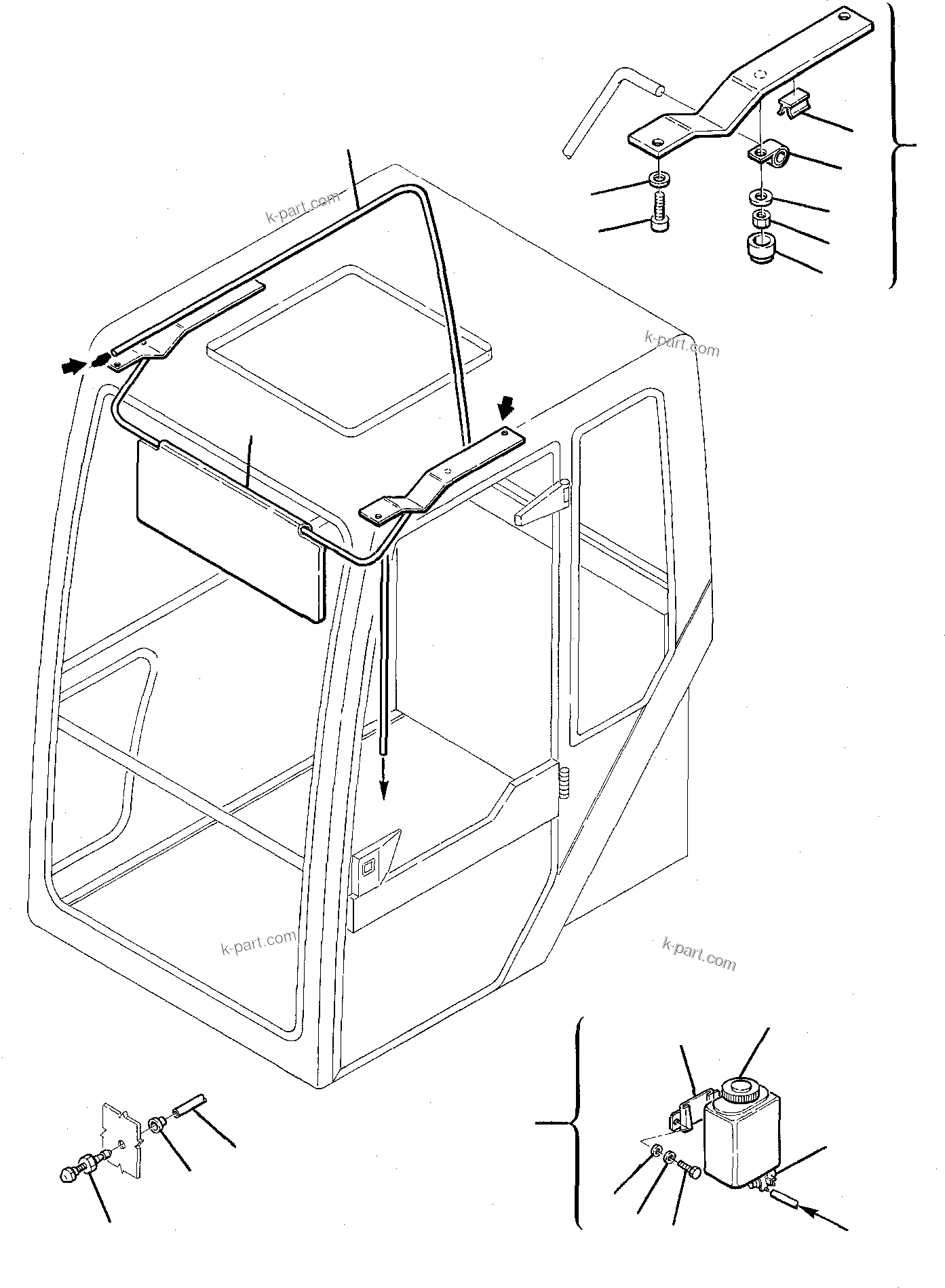 Komatsu parts book diagram for PC75-1 S/N 5000001-Up: OPERATOR'S CAB (EQUIPMENT)