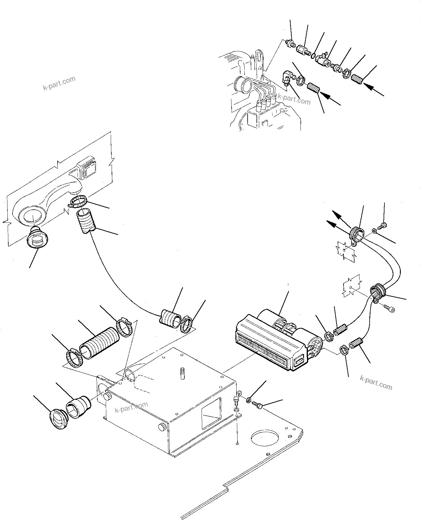 Komatsu parts book diagram for PC75-1 S/N 5000001-Up: HEATING SYSTEM
