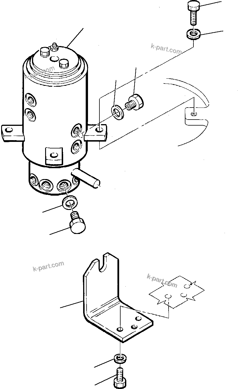 Komatsu parts book diagram for PC75-1 S/N 5000001-Up: SWIVEL JOINT (MOUNTING PARTS)