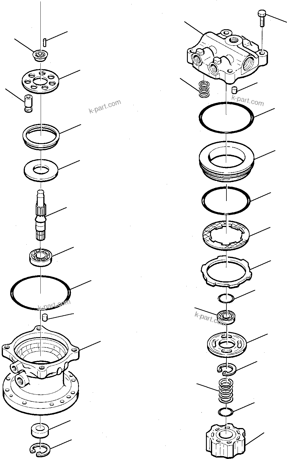 Komatsu parts book diagram for PC75-1 S/N 5000001-Up: SWING MOTOR (1/2)