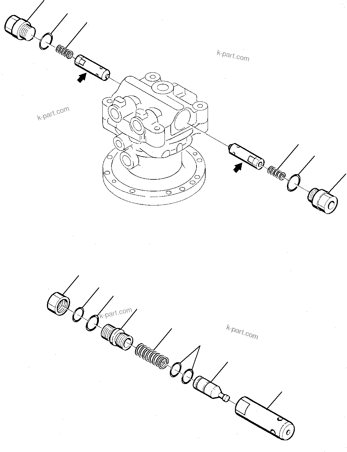 Komatsu parts book diagram for PC75-1 S/N 5000001-Up: SWING MOTOR (2/2)