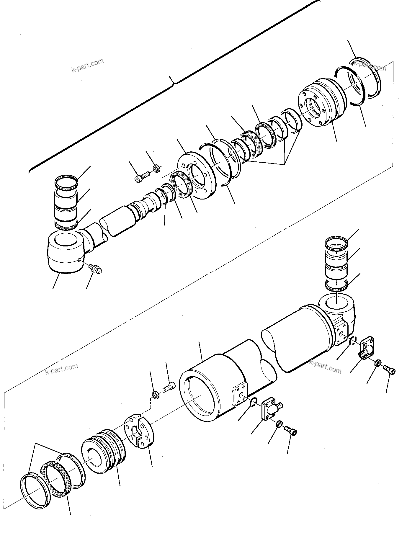 Komatsu parts book diagram for PC75-1 S/N 5000001-Up: BOOM SWING CYLINDER