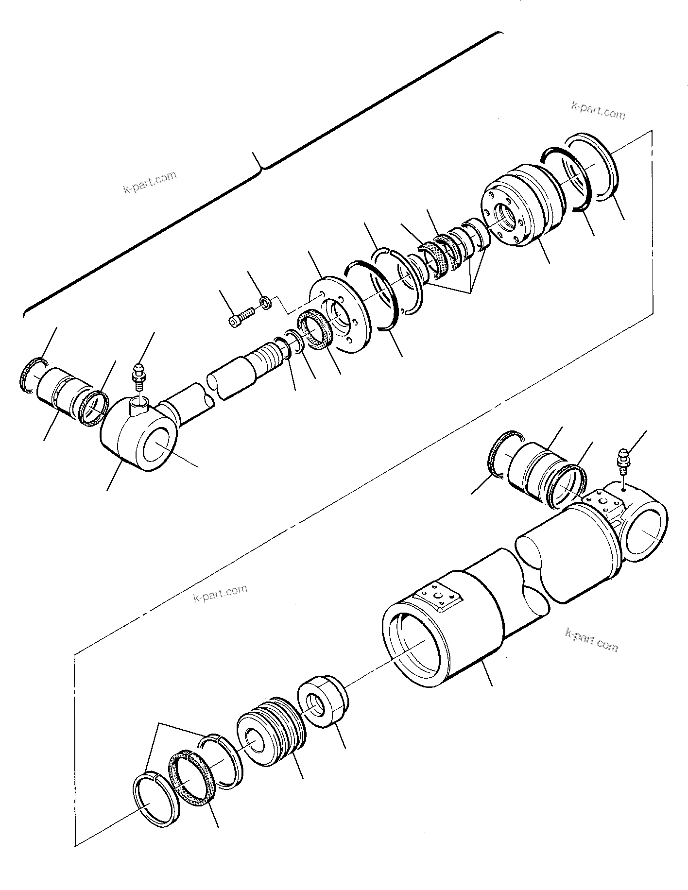 Komatsu parts book diagram for PC75-1 S/N 5000001-Up: 2ND BOOM CYLINDER
