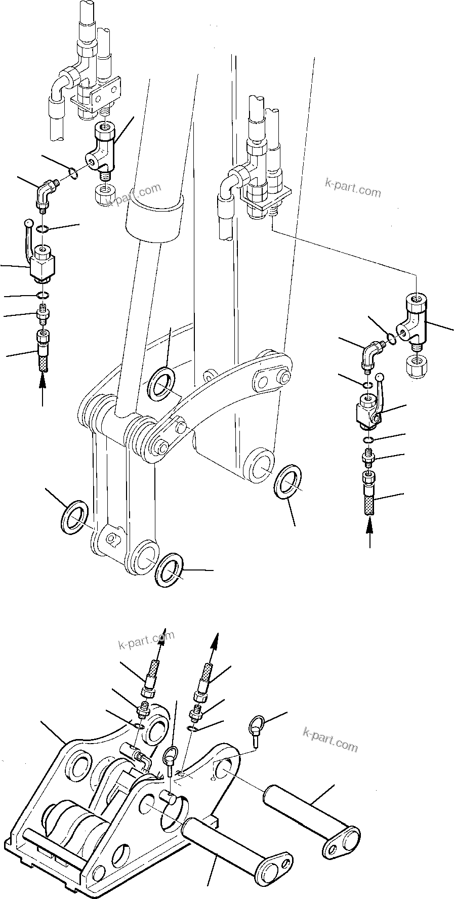 Komatsu parts book diagram for PC75-1 S/N 5000001-Up: HYDRAULIC PIPING (FAST COUPLING LINE)