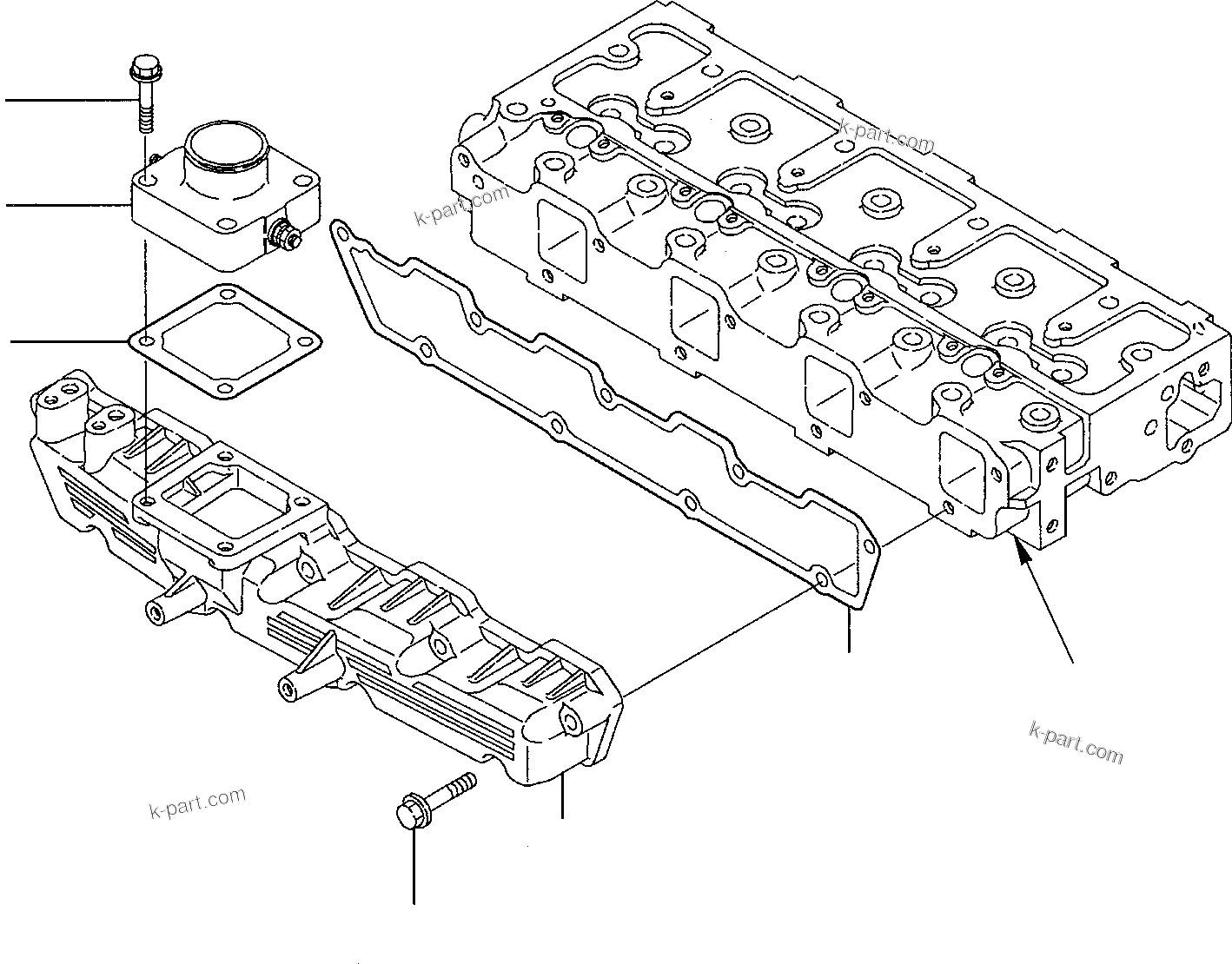 Komatsu parts book diagram for PC75R-2 USA S/N 22E5200001-Up: AIR INTAKE MANIFOLD