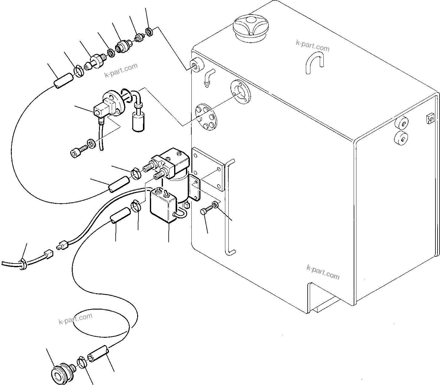 Komatsu parts book diagram for PC75R-2 USA S/N 22E5200001-Up: SELF FUEL SUPPLY PUMP